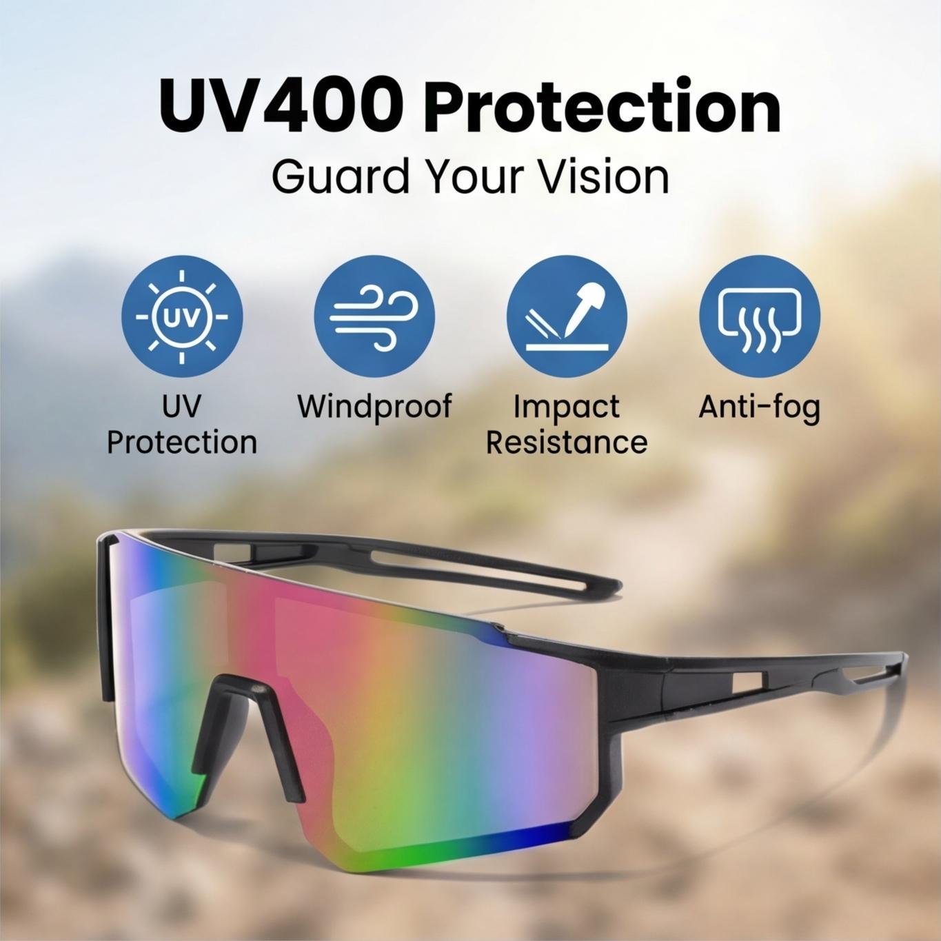 Men's and women's safety protective glasses, featuring anti-fog and scratch-resistant surround lenses, adjustable temple and nose pads - certified protective glasses by ANSI Z87, with 100% UV protection function.