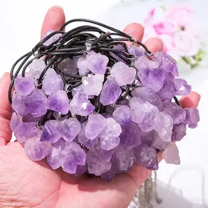 Natural Amethyst Large Rough Stone Irregular Pendants