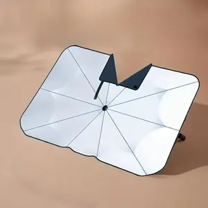 Car Sunshade Umbrella for UV Protection, Silver Color Windshield Shade for Sedan Suv Truck Front Window, Easy Installation Vehicle Sunscreen, UV Protective Sunshade, Semi Truck Sunshade, Automotive Glass Sunshade