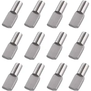 5mm Shelf Pegs Pins,60 Pieces Cabinet Furniture Spoon Shape Support Pegs for Shelves Nickel Plated
