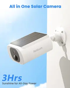 2K Wireless Outdoor Solar Camera for Home Security,WiFi Surveillance with Color Night Vision, 2-Way Audio, IP65 Waterproof, Alexa Compatible