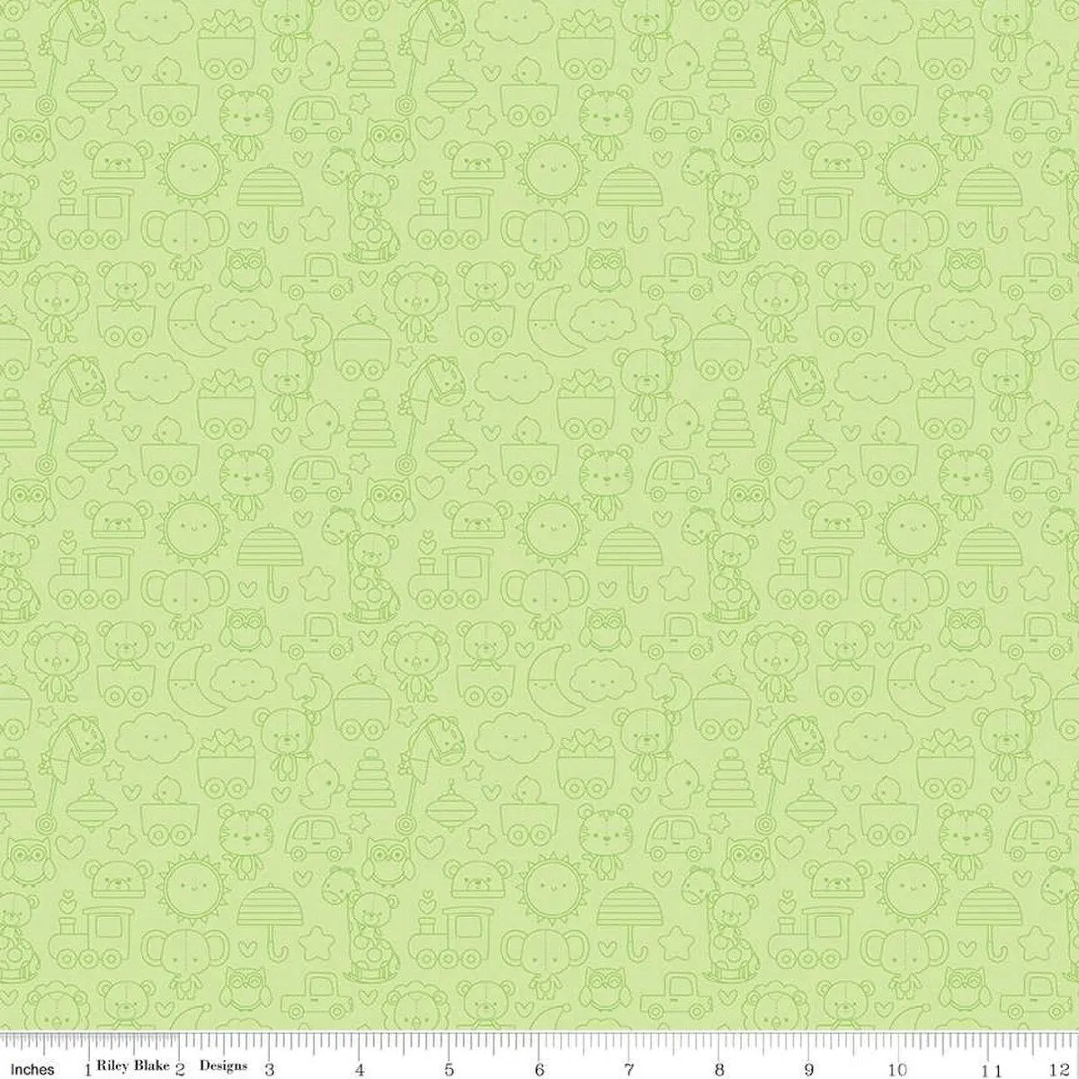Fabric Riley Blake Green Tone-on-Tone Special Delivery by the Quarter Yard C15283-GREEN