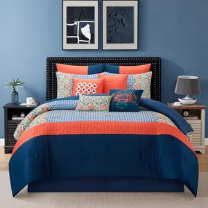 Dascha 10 Pieces Emme Damask Comforter Set