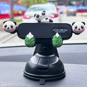 Panda 3D Plush Phone Holder Car Suction Cup Dashboard Support Navigation In-Car Vehicle Mount New 2026 Model Car Phone Stand