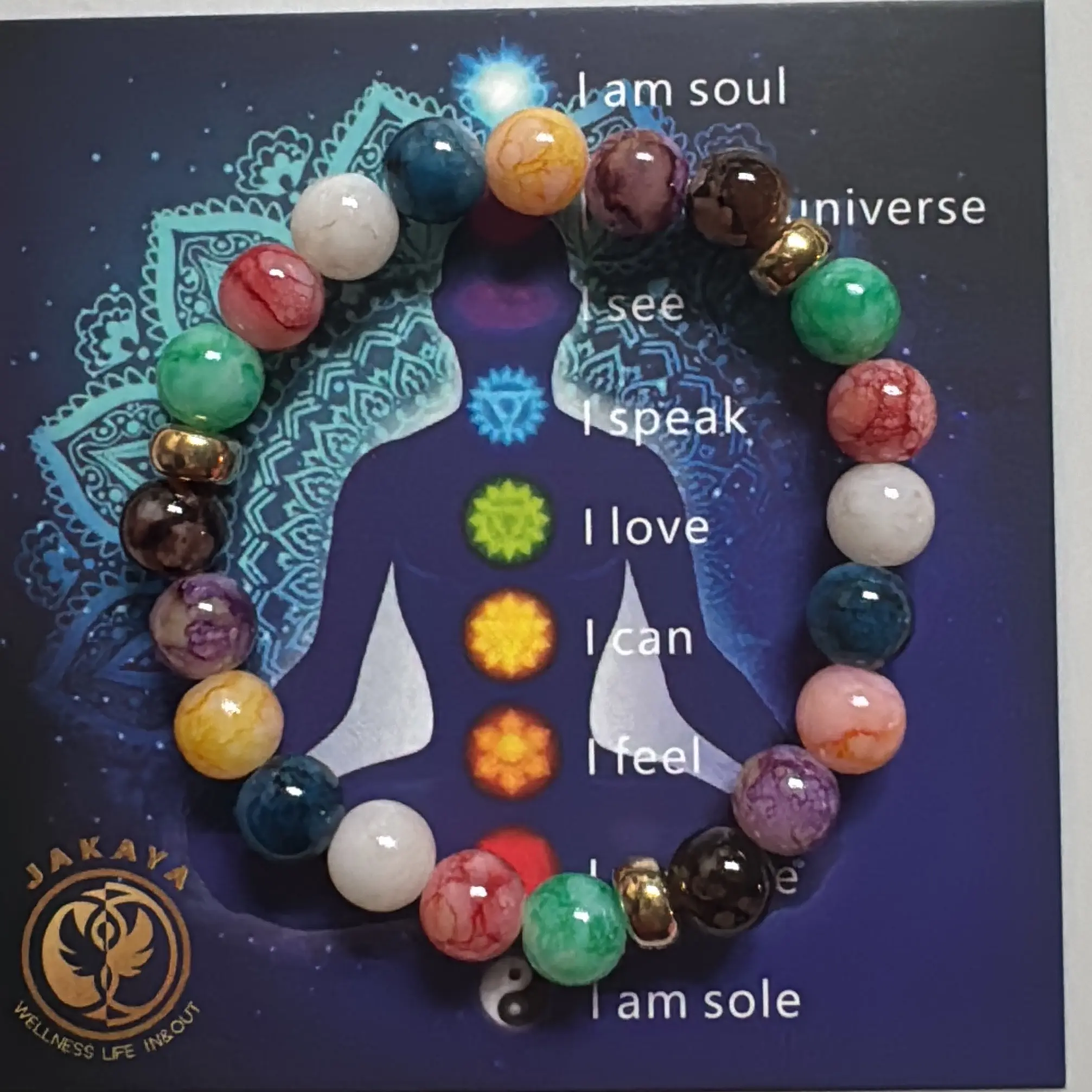 JAKAYA Wellness Life Chakra Healing Bracelet - Elegant Design with Colorful Stones for Meditative and Relaxation Benefits - Spiritual Practice Spiritual Practice