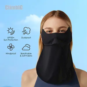Women's UPF 50+ UV Protection Cooling Face Mask Neck Gaiter | SunSafeTok BeachTok OutdoorTok Breathable Hidden Nostril Vents Full Neck Coverage Face Cover | for Cycling Hiking Golf Driving Beach Summer Outdoor Sports