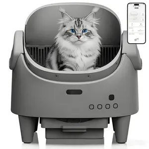 [TOP RATED - FLASH SALE] Garvee Automatic Cat Litter Box with App Control, Smart Self Cleaning Odor-Free Cat Toilet with Large Waste Bin and Disposable Bags, Open Top Design for Single or Multi Cat Households