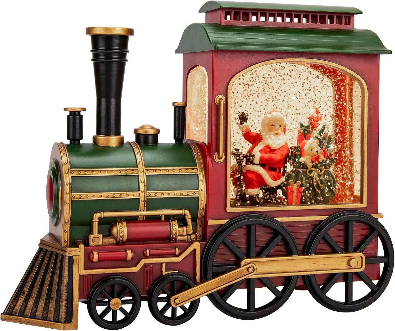 Christmas Train Snow Globe with Music and Lights, Musical Snow Globe Lantern, Battery/USB Powered with Auto Timer for Home Holiday Decor Gift