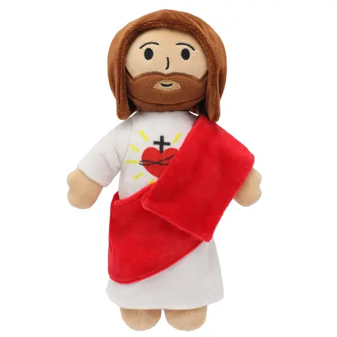 Yelakey Religious Sacred Heart of Jesus Super Soft Fluffy Stuffed Doll - Durable, Cuddly Guardians Toy, Meaningful Baptism & Birthday Gift for Kids Above 3 Yrs, 13 Inches Religious Stuffed Doll