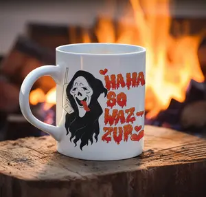 "Ghost Face Wazzup" Mug with Color Inside