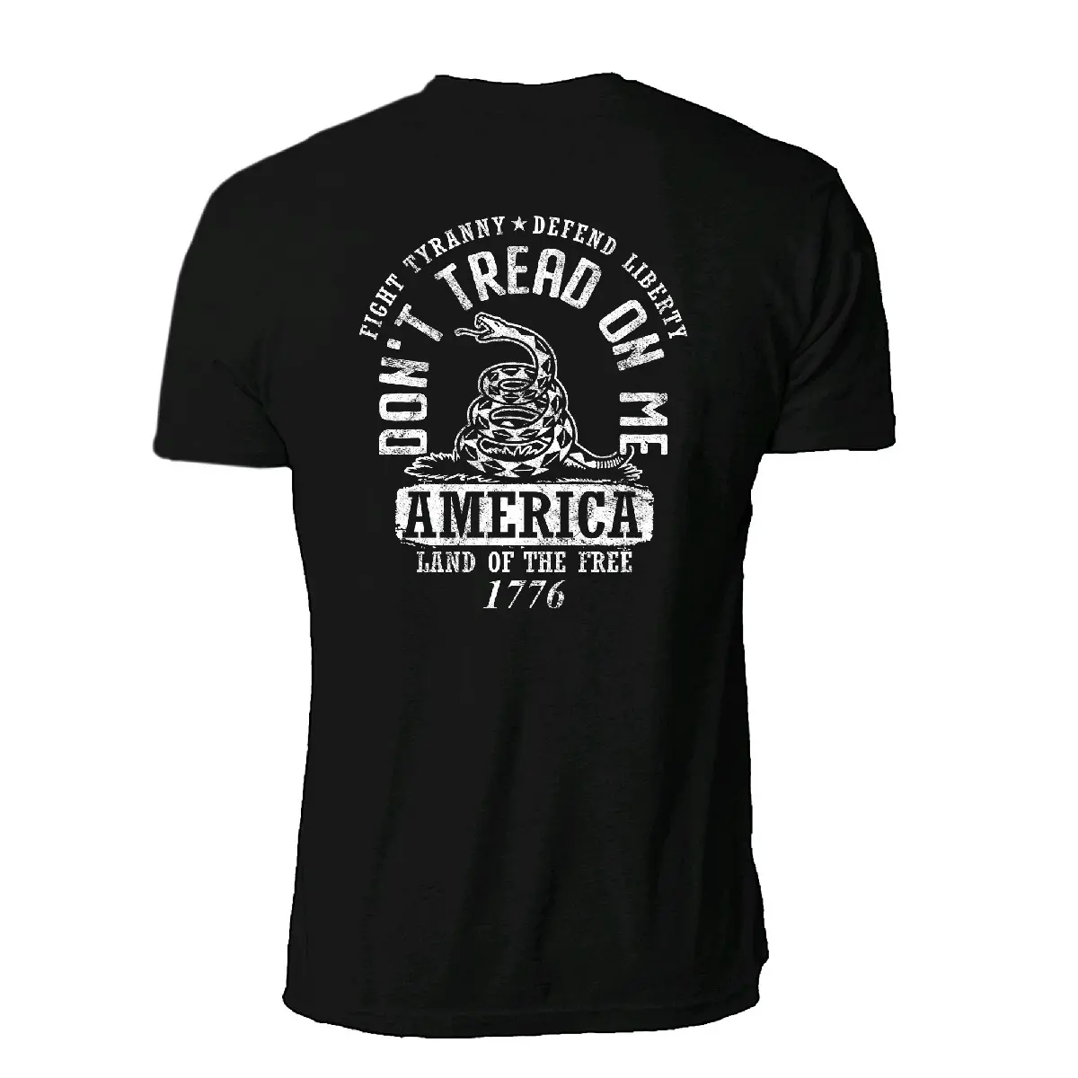 Dont Tread On Me Short Sleeve T Shirt Casual Black Cotton Tshirt