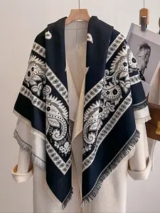 Women's Elegant Boho style scarf Ditsy Floral Print Scarf, Loose-Fit Woven Fabric, Warm & Stylish Accessory for All Seasons, Perfect for Daily Wear