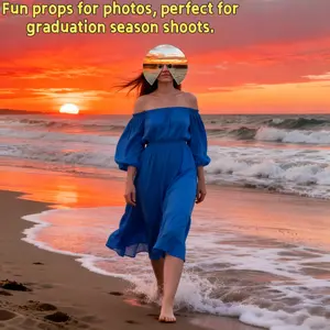 New Creative Cute Fun Head-Mounted Mirror, Photo Props for Parties, Unique Gift Idea, Perfect for Festive Celebrations