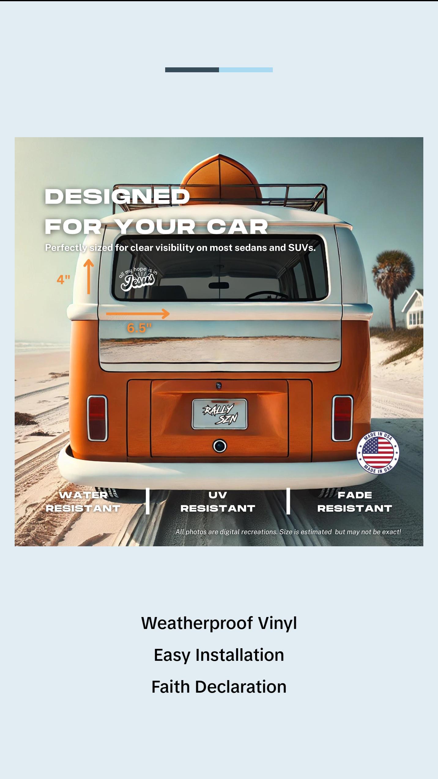 All My Hope Is In Jesus – Christian Car Decal Sticker