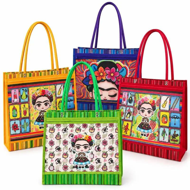 Reusable Shopping Tote Bag – Assorted Color & Design – Random Style