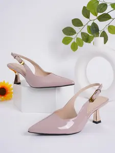Spring Summer High-End Sandals, Plain Color Stiletto Heel, Pointed Toe, Slingback, Casual Women's Shoes, All Seasons