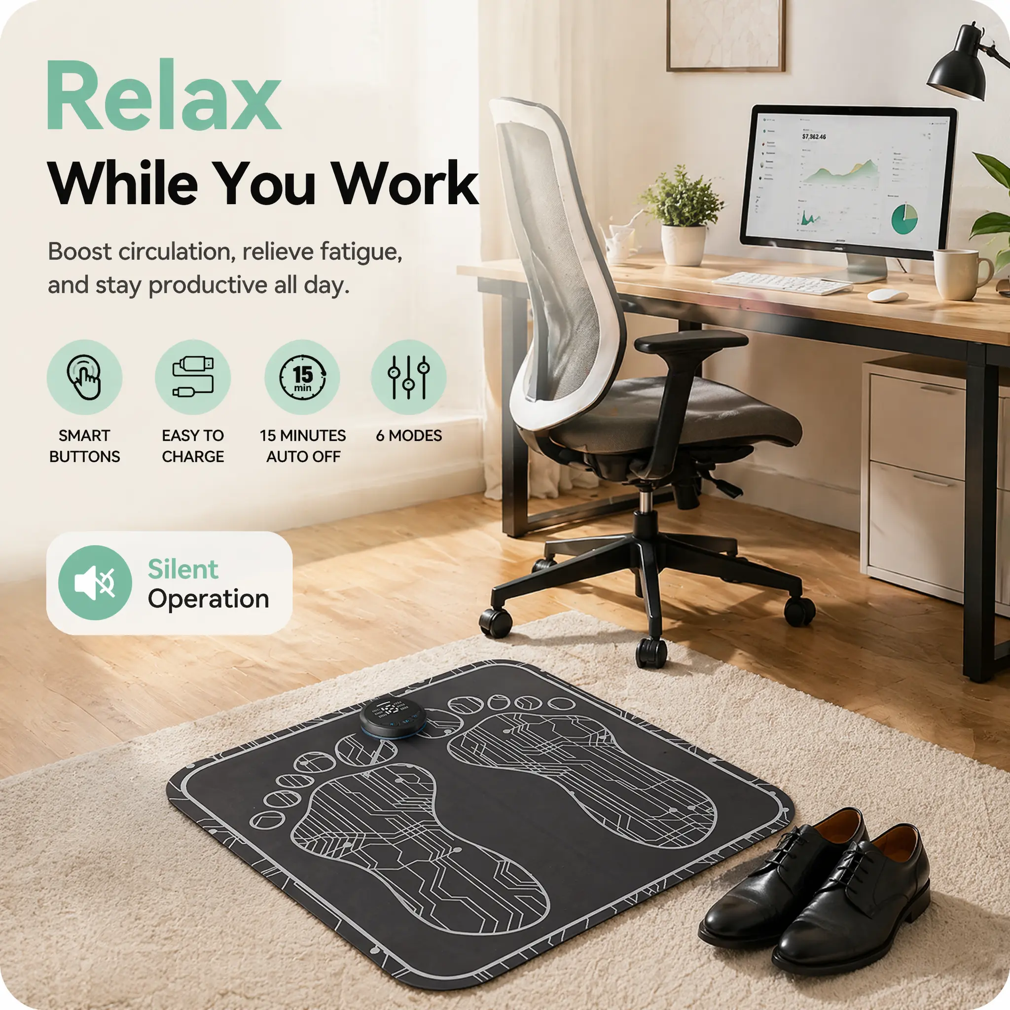 WOFLEND EMS Foot Stimulator for Improve Muscle Performance and Temporary Pain Relief -c4 Daily  Massager