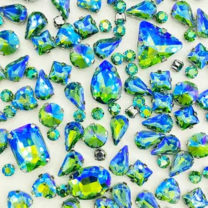 100pcs Silver Color Claw Back Rhinestones, DIY Hand Sewing Crystal Beads with Holes, Craft Supplies for Clothing, Shoes, Bags, Hair Accessories, Beading Making, DIY Glass Beads