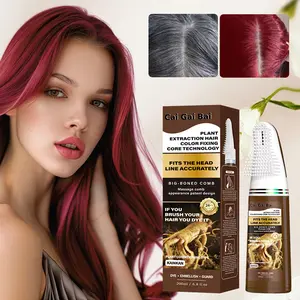 2-in-1 Hair Coloring Comb — Specially Designed to Cover Gray Hair | Plant-Based Formula for Easy, Convenient Home Coloring | Available in Natural Black and Chestnut Brown color Dark natural woman