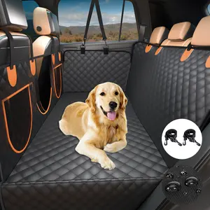 Dog Car Seat Cover, Waterproof, Scratch-Proof, with Hammock, Door Protection, and Storage Pocket for Cars/SUVs/Trucks.