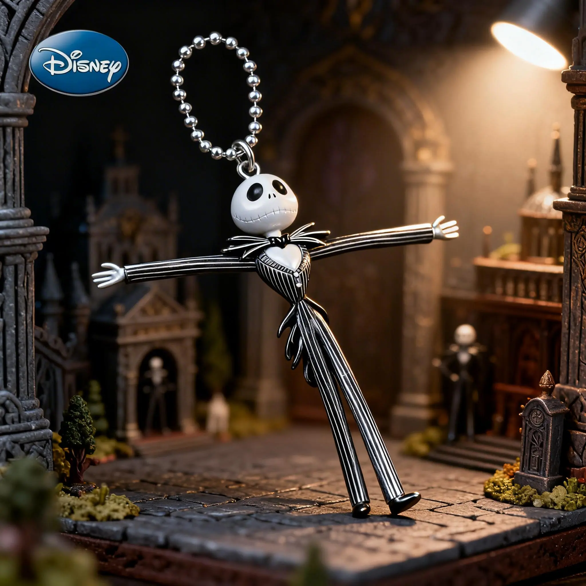 The Nightmare Before Christmas Officially Licensed PVC Keychain Figurine Bag Clip Charms Anime Figure Keychain Jack Skellington Backpack Decor 1Pc Disney