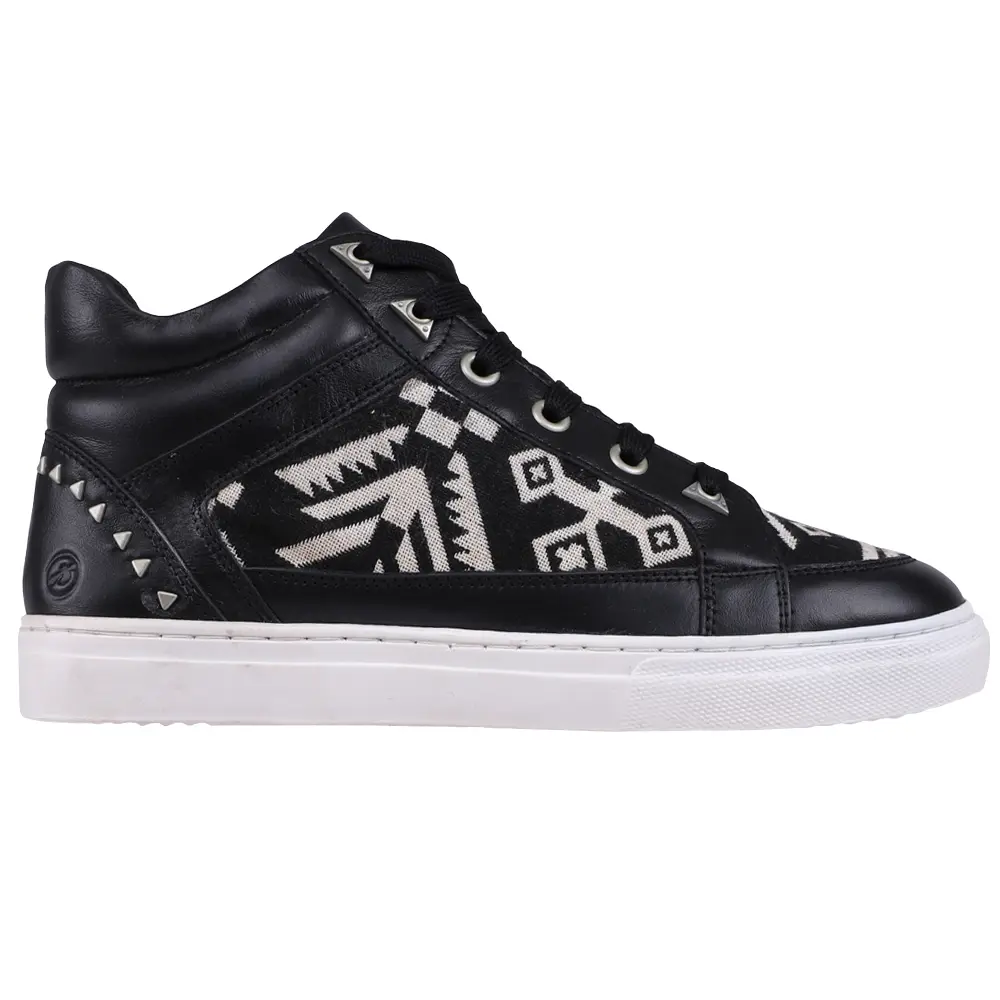 BRONX Womens Zoo Nee High  Sneakers Shoes Casual - Black