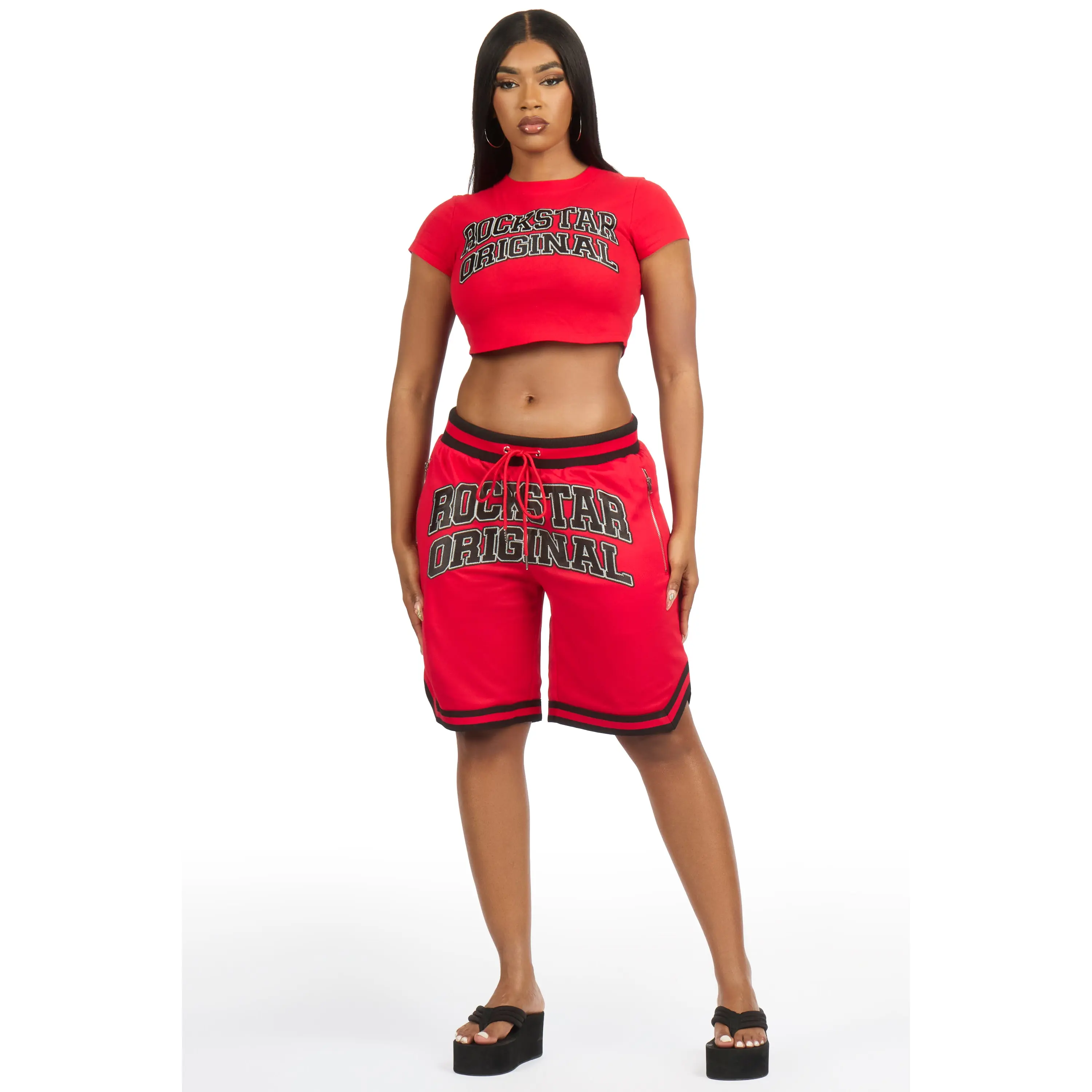 Vanissa Red T-Shirt Short Set