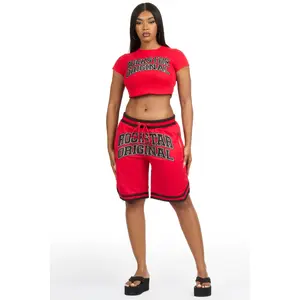 Vanissa Red T-Shirt Short Set