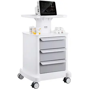 VEVOR Medical Crash Cart, Nursing Emergency Rolling Cart with 5 Drawers 4 Silent Wheels, Adjust IV Pole, Needle Disposal Holder, Trash Bin, O2 Holder, Mobile Trolley for Hospital, Clinic, Lab, SalonVEVOR Super Brand Day