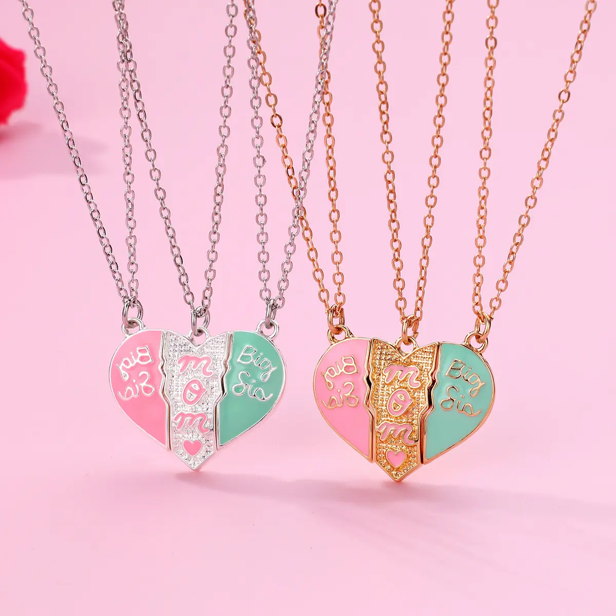 Mother's Day parent-child necklace cartoon children's love splicing ...