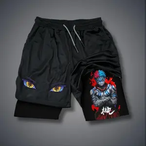 Demon Slayer Akaza Upper Moon Three Anime Double-Layer Sports Shorts Graphic Shorts Black Camo Streetwear Shorts Men Outfits Men Vacation Outfits Shorts | Trendy Anime Fashion, Streetwear Style, Cool Men's Shorts, Summer Outfits, Anime Apparel