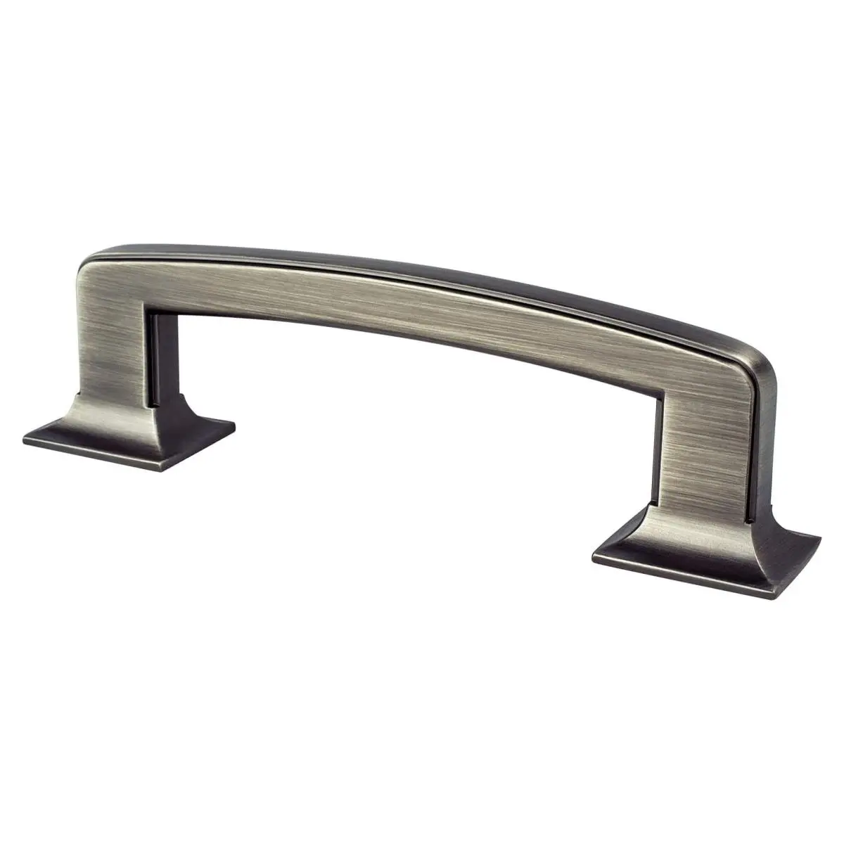 212 MAIN 96 mm Hearthstone Functional Pull Handle, Vintage Nickel Finish, Zinc Construction, Defined Edges