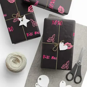XOXO Kiss Me Wrapping Paper, Romantic Adult Gift Wrap