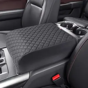 Center console cushion compatible with 2021-2025 Ford F150 PU leather armrest interior accessories. Customized scratch-resistant PU leather armrest cover protective pad (for single seats only).