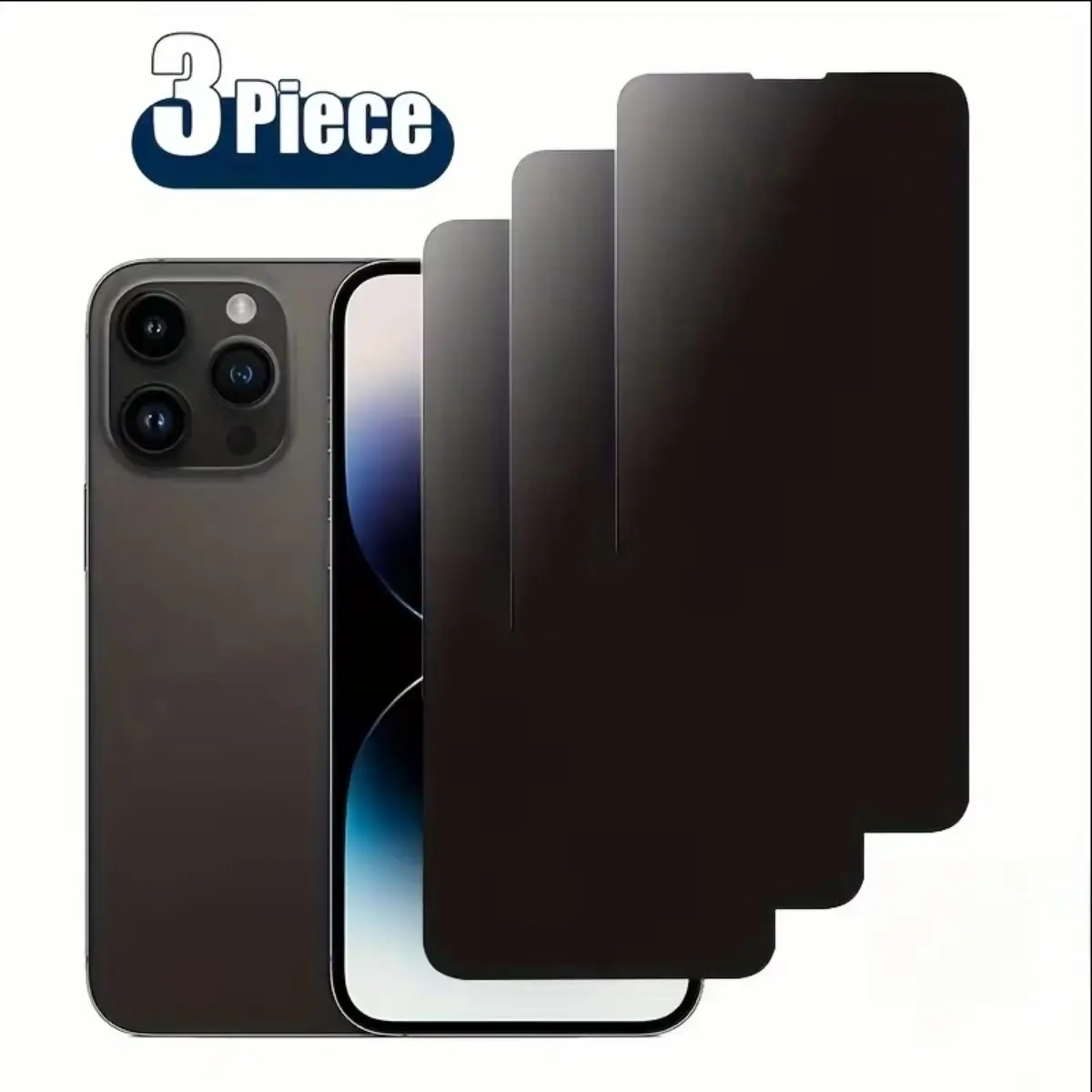 Bulk 3-Pack IPhone Privacy Screen Protectors - Anti-Spy Tempered Glass for IPhone 12/13/14/15 Pro Max/16Plus (Business/Office Use) Smartphone Cellphone