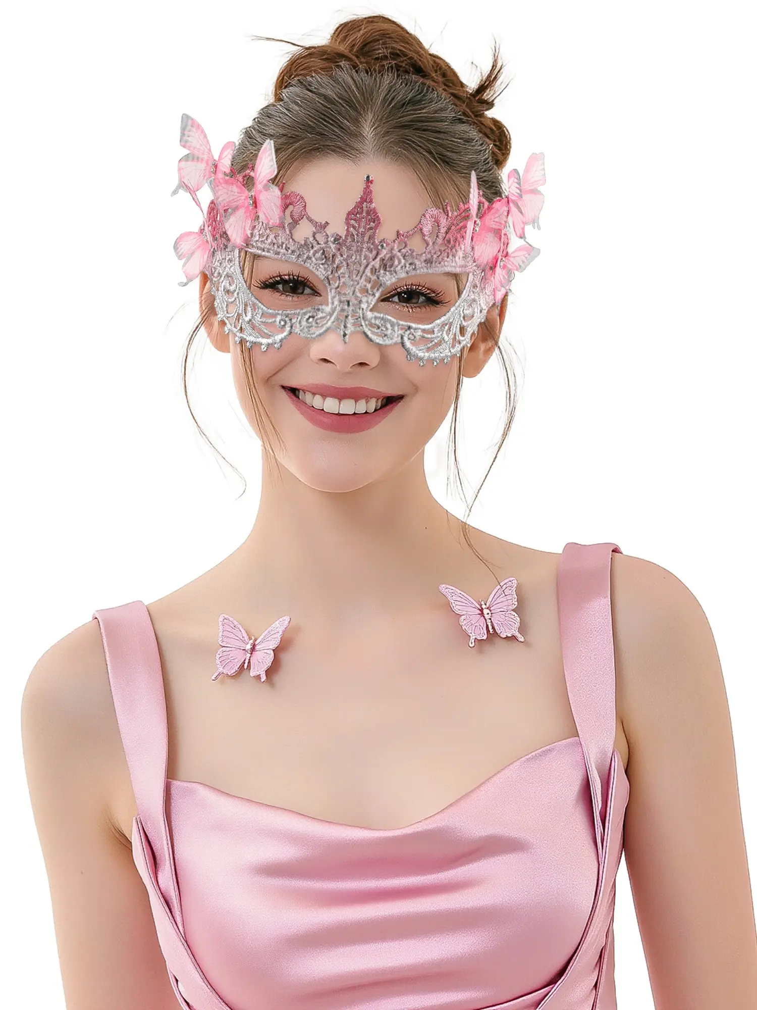 Halloween Lace Shiny Lightweight Masquerade Masks for Women - 1920s Butterfly Antique Mask for Men Carnival Party Mardi Gras Party Party Accessory