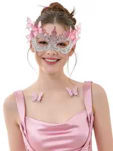 Halloween Lace Masquerade Masks for Women - 1920s Butterfly Antique Mask for Men Carnival Party Mardi Gras Party