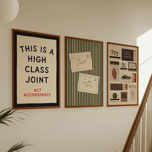 Trendy Poster Set of 3 Prints This is a High Class Joint Print, Matchbox Prints, Postcard Prints, Dopamine Decor Bundle