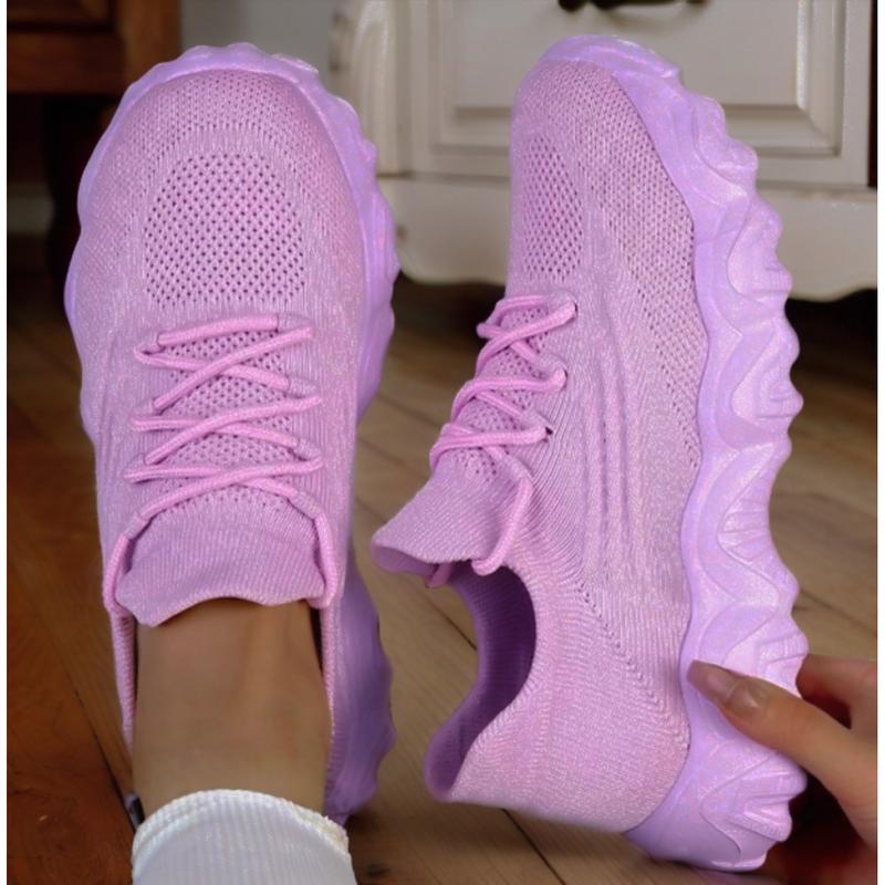 Women's Sock-Fit Lightweight Training Sneakers Zero Gravity Running Shoes for HIIT Yoga 24/7 Hustle Air-Weave Mesh Lace Up Low Top Hot Pink Sneakers