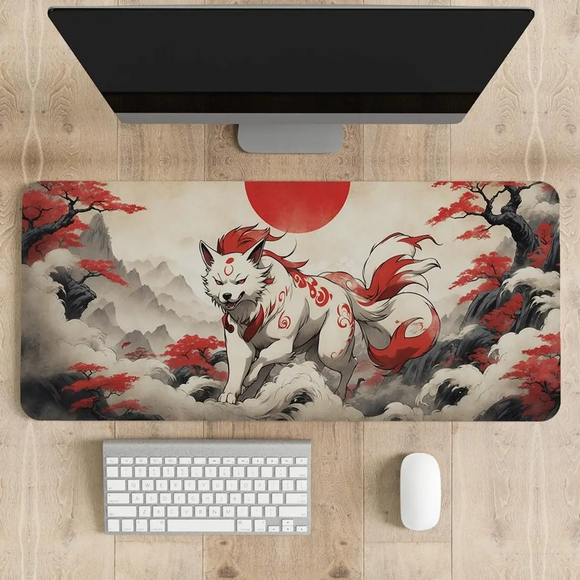 Okami Mouse Pad | Different sizes Personalized Printing | Gaming Mouse Pad | Customized Mouse Pad | Game, Anime, Desk Mat