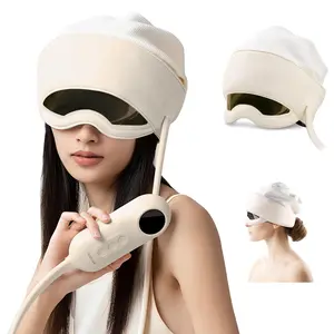 Electric Head Massager for Headaches, Eye Massager with 6-Level Heat, 6-Zone Kneading Temple Massager & Migraine Massager, Rechargeable Head and Eye Massage for Stress Relax