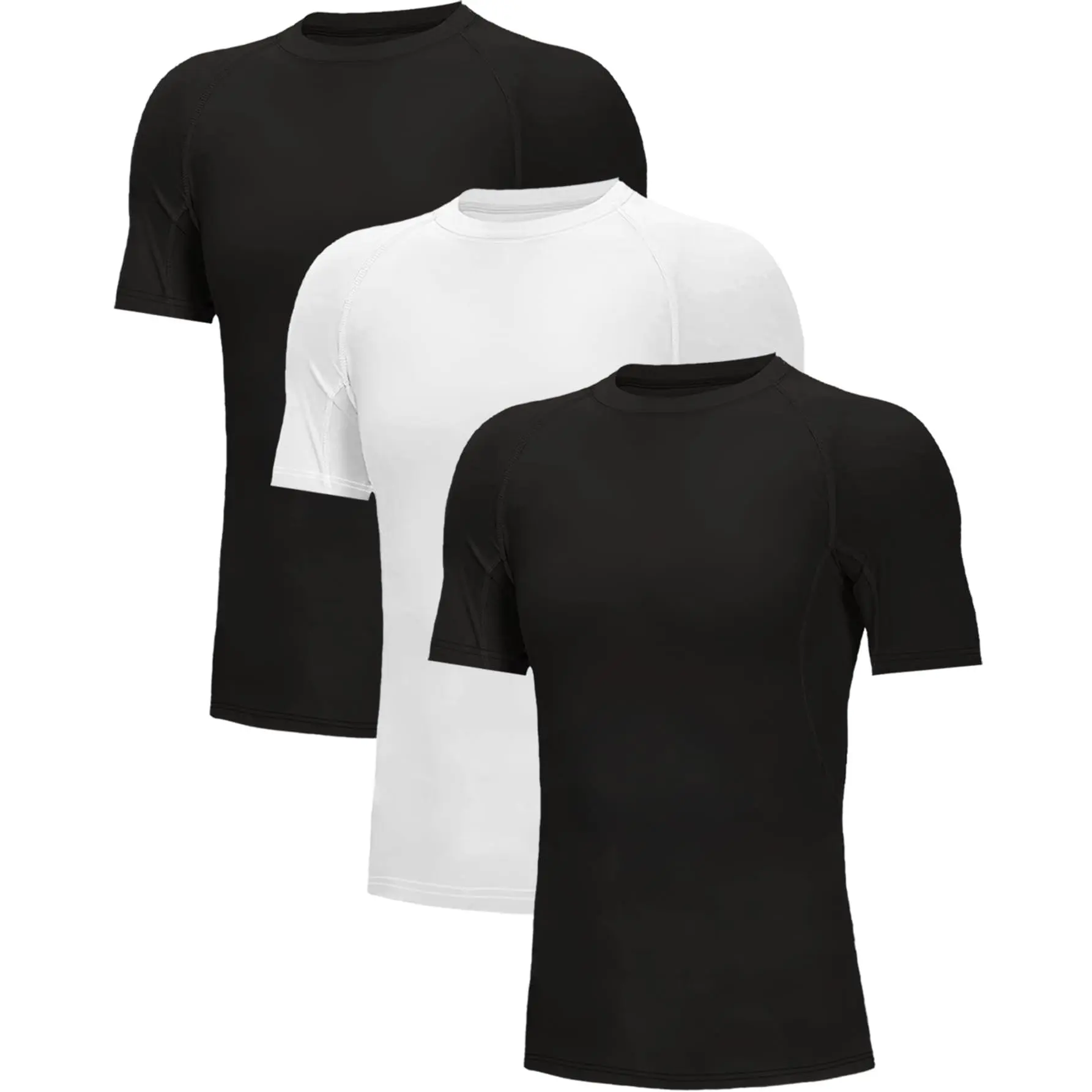 3 Pack Shirt Short Sleeve Basketball Undershirt Athletic Quick Dry Base Layer T-shirt