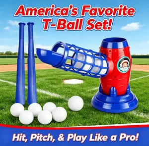 Fully automatic children's baseball machine — equipped with an automatic pitching system, comes with 10 soft practice balls, portable pitching trainer, improves hand-eye coordination, suitable for children's baseball training, a surprise gift for kids