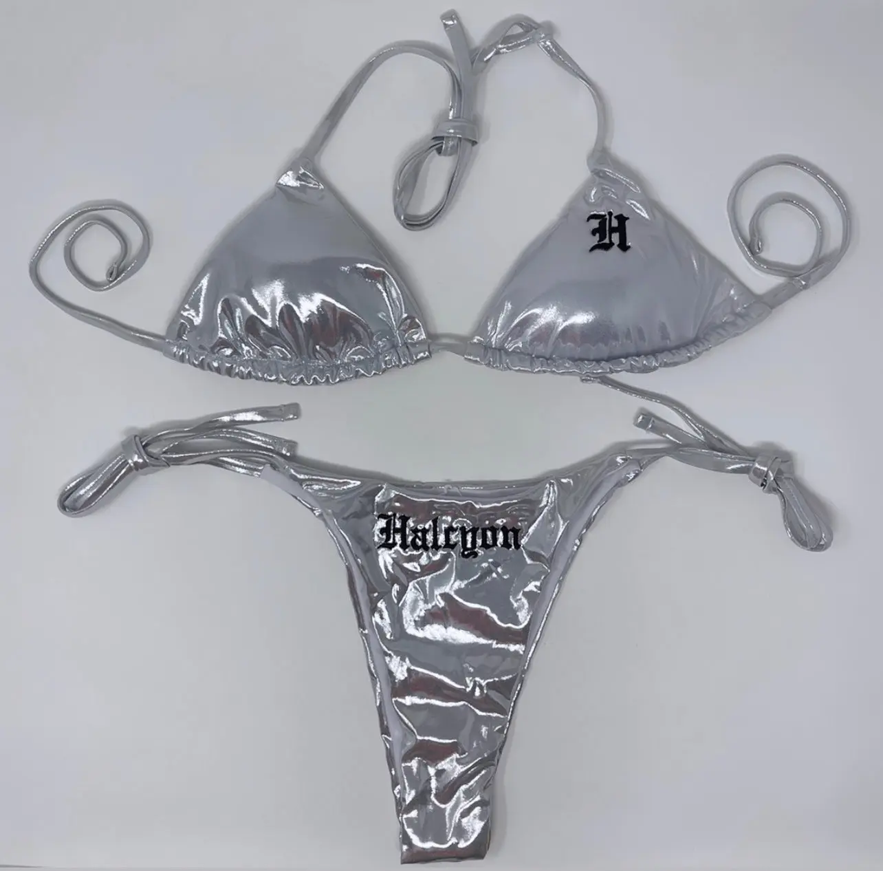 SILVER METALLIC BIKINI SET
