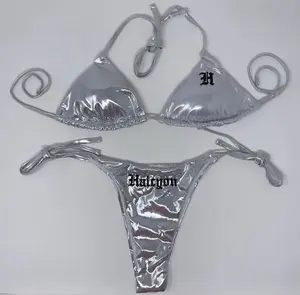 SILVER METALLIC BIKINI SET