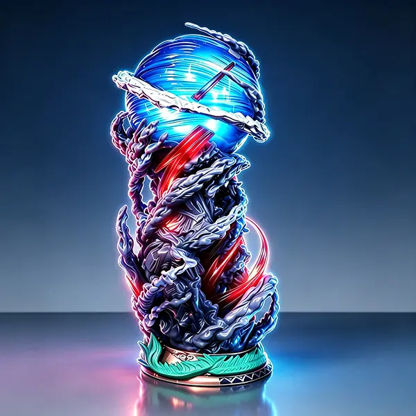 DBZ Anime Dynamic Statue with Luminous Energy Ball, Movable Combat Posture, Built-in Lighting Device - Adult Collectibles, Room Decor, Anime Room Decor for Display and Gifting