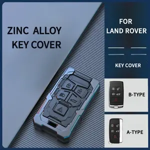 Luxury Zinc Alloy Key Fob Cover for Land Rover Jaguar Range Rover Sport, Full Protection Car Key Case for 2021-2022 Models, Car Key Holder, Car Key Accessory