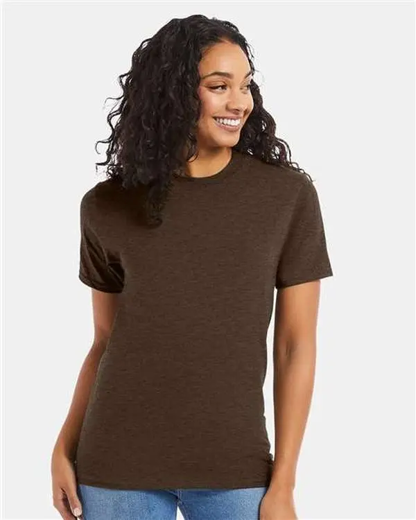 Custom Embroidered - Hanes - Unisex Beefy-T® T-Shirt - Heather Brown - 5180