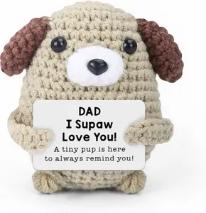 Dad Gifts from Daughter Son Wife - Funny Handmade Crochet Puppy - Thoughtful Birthday, Father's Day, Christmas, Valentine's Day, Easter, Thanksgiving