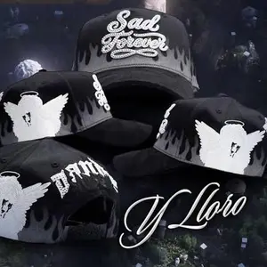 Dandy Sadboys "Y lloro" Black Baseball Cap with Silver "Sad Forever" Embroidery